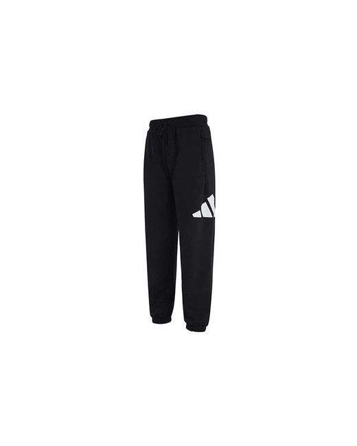 Adidas Blue Fi Pant 3B Logo Print Ankle Banded Knit Pants for men