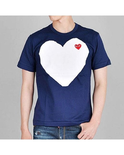 COMME DES GARÇONS PLAY Blue Heart T-Shirt for men