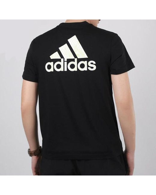 Adidas Black Ss20 Logo Applique Round-Neck Short-Sleeve Tee for men