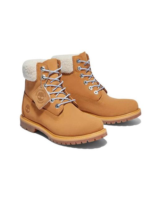 Timberland Brown (Wmns) Premium Inch Waterproof Boot 'Wheat Nubuck And'