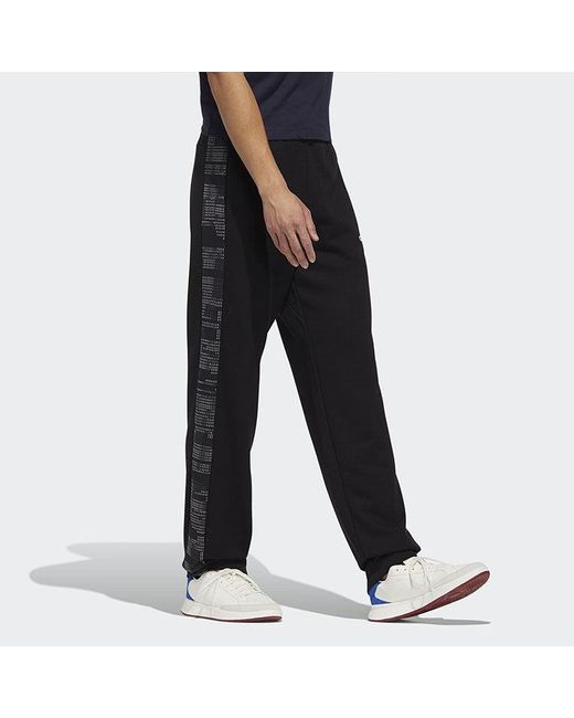 Adidas Black M Ess Aop Pnt Running, Casual, Loose, Straight, Sports Pants for men