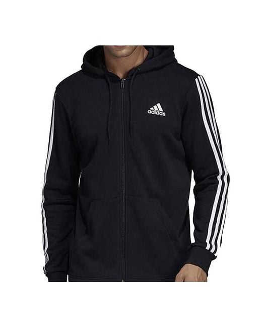 Adidas Black Must Have 3-Stripes French Terry Hoodie for men