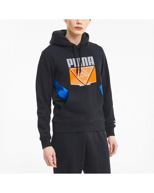 PUMA Blue Tfs Winterized Pullover Hoodie for men