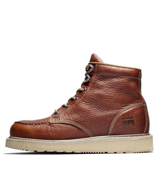 Timberland Brown Pro Barstow 6 Inch Wedge Work Boots for men