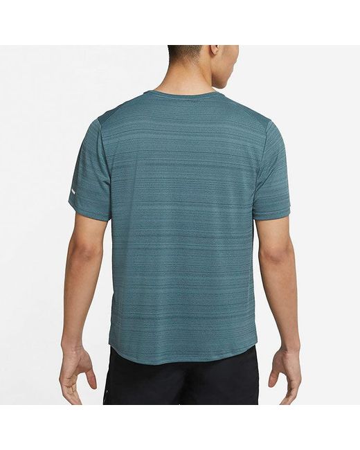 Nike Blue M Nk Df Miler Top Ss Running Training Sports Short Sleeve for men