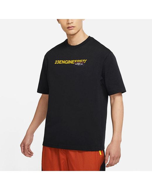 Nike Black 23 Engineered Alphabet Printing Sports Training Short Sleeve T-Shirt for men