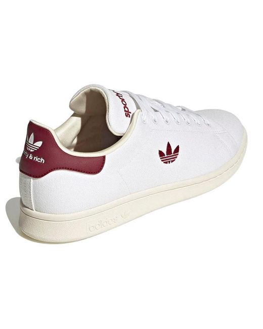 Adidas White X Sporty & Rich Stan Smith 'Cloud Collegiate Burgundy' for men