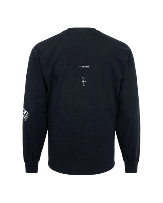 Travis Scott Blue Cactus Jack Fw22 Corrupted Long-Sleeve T-Shirt for men