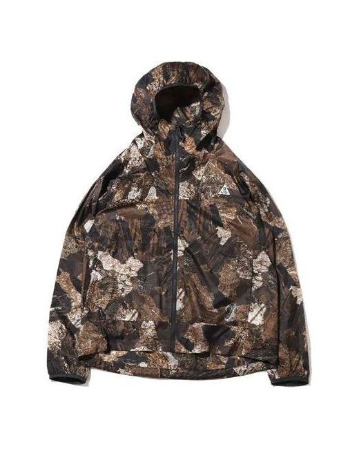 Nike Brown Ss22 Acg Rock Full Print Casual Hooded Jacket Rock for men