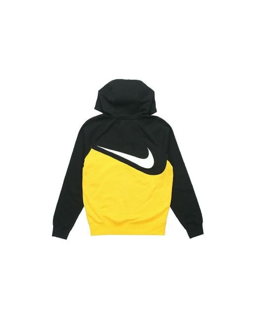 Nike Yellow Colorblock Knit Hooded Jacket for men