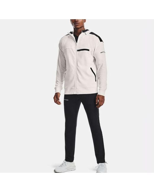 Under Armour Gray Rival Terry Amp Casual Sports Zipper Hooded Jacket for men