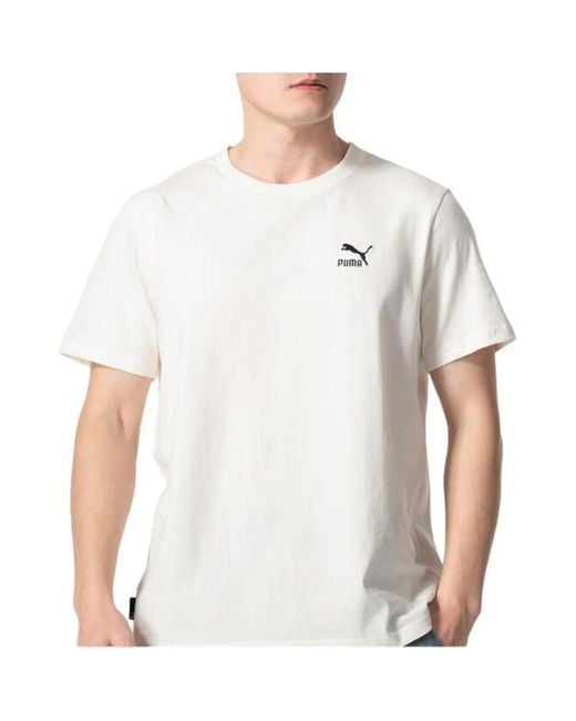 PUMA White Logo Sports T-Shirt for men