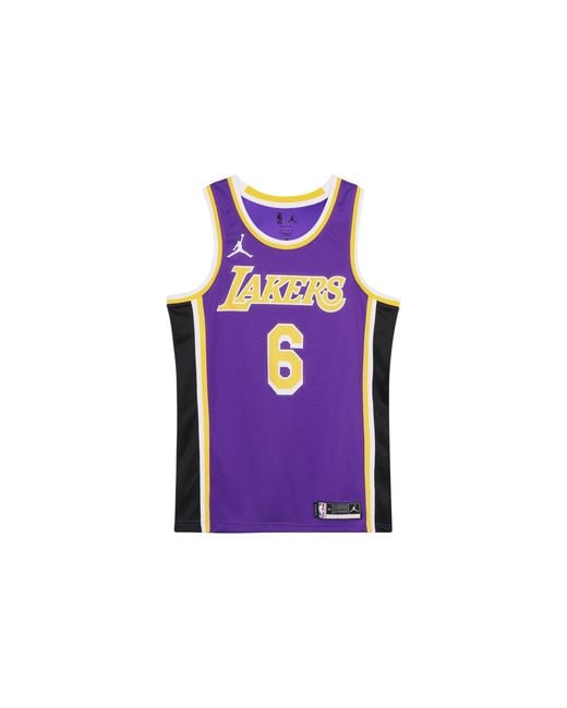 Nike Purple Nba Quick Dry Sports Basketball Sw Fan Edition Version Los Angeles Lakers Lebron James No. 6 Jersey for men