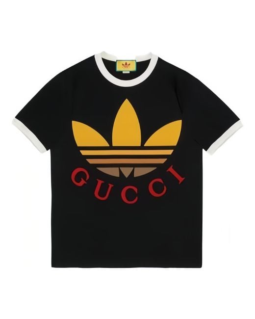 Gucci Black X Adidas Cotton T-Shirt for men