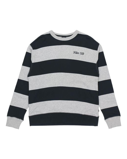 Nike Black Sb Skateboard Striped Skate Sports Crew-Neck for men