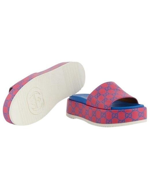 Gucci Pink (Wmns) Platform Slide Sandal 'Jumbo Gg -Fuchsia'