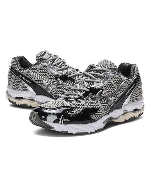 Mizuno Gray Wave Rider 'Flame Wave One Block Down Onyx' for men