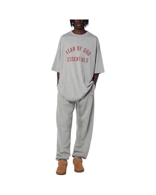 Fear Of God Gray Jersey Crewneck Tee 'Dark Heather' for men
