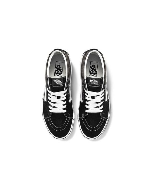 Vans Black Sk8-Mid Splicing Mid Tops Casual Skateboarding Shoes for men