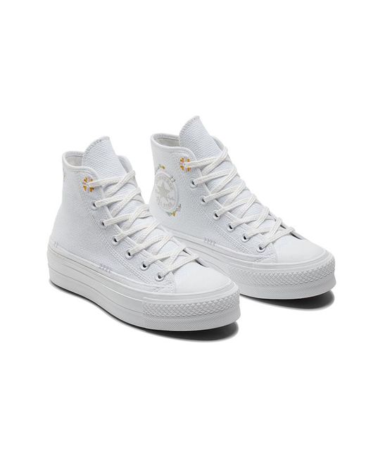 Converse White (Wmns) Chuck Taylor All Star Lift Platform High 'Autumn Embroidery'