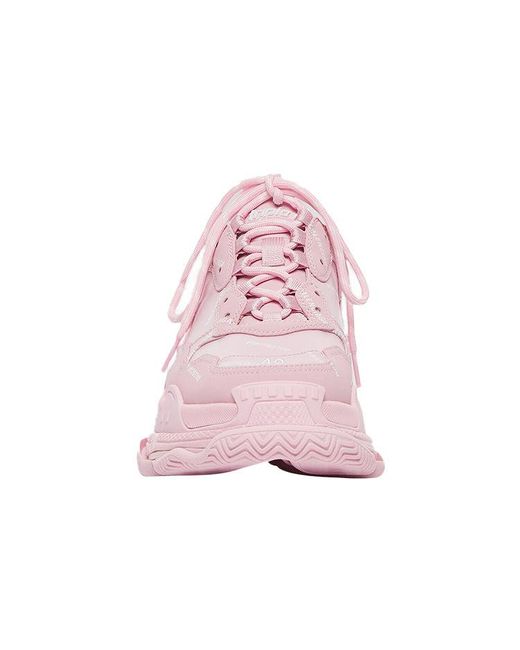 Balenciaga Pink (Wmns) Triple S Sneaker 'Allover Logo