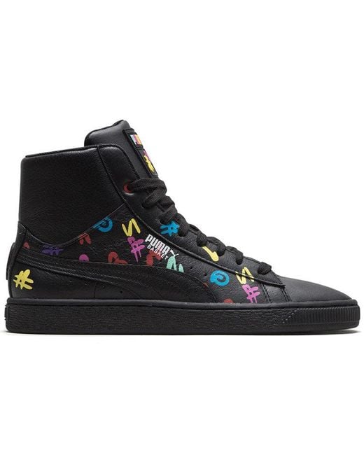 PUMA Black Bt X Basket Casual Skateboarding Shoes for men