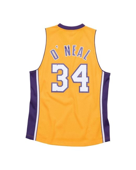 Mitchell & Ness Yellow X Nba Los Angeles Lakers 1999-00 Home Swingman Jersey 'Shaquille O'Neal 34' for men