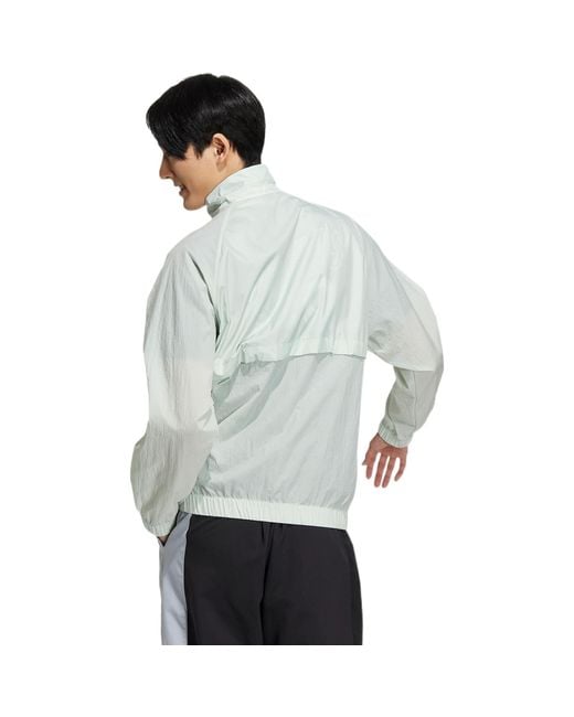 Adidas White Neo U Vbe Wb 3 Solid Color Stripe Sports Jacket for men