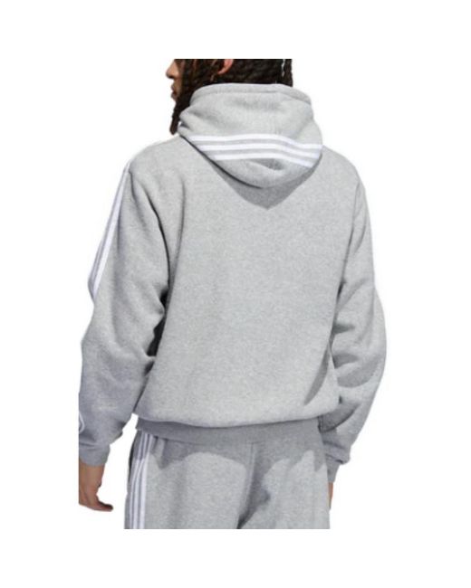 Adidas Gray Originals Comfort 3-Stripes Hoodie 'Heather' for men