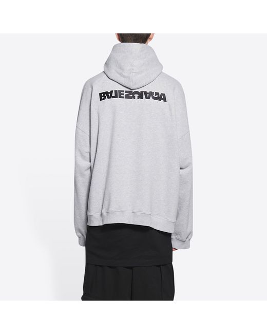 Balenciaga Gray Turn Hoodie Wide Fit 'Heather' for men