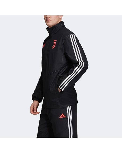 Adidas Black Juve Aw Jkt Soccer/Football Juventus Woven Jacket for men