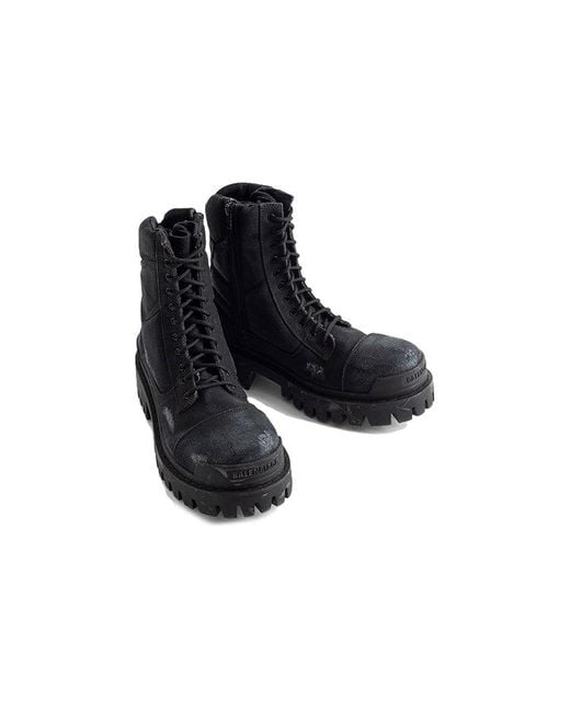 Balenciaga Black (Wmns) Combat Strike 20Mm Boots 'Washed Cotton'