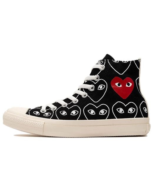 Converse Black X Comme Des Garcons Play Chuck 70 Hi Heart Print 1Cl704 for men