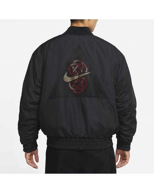Nike Black Kyrie Protect Irving Sports Print Basketball Jacket For for men