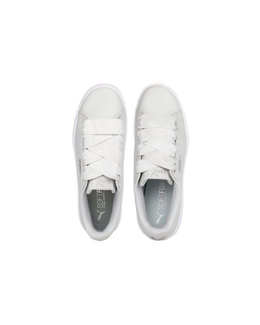 PUMA White (Wmns) Vikky V2 Ribbon Core 'Simplified Comfort Low-Top Casual'