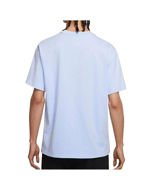 Nike Blue Flowers Alphabet Logo Printing Casual Sports Short Sleeve Light T-Shirt for men