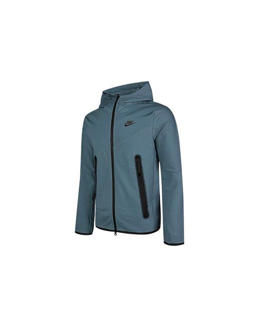Nike Blue Sportswear Full-Length Zipper Cardigan Hooded Track Jacket for men