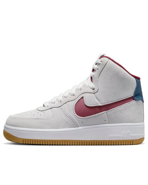 Nike White (Wmns) Air Force 1 High Sculpt Suede'