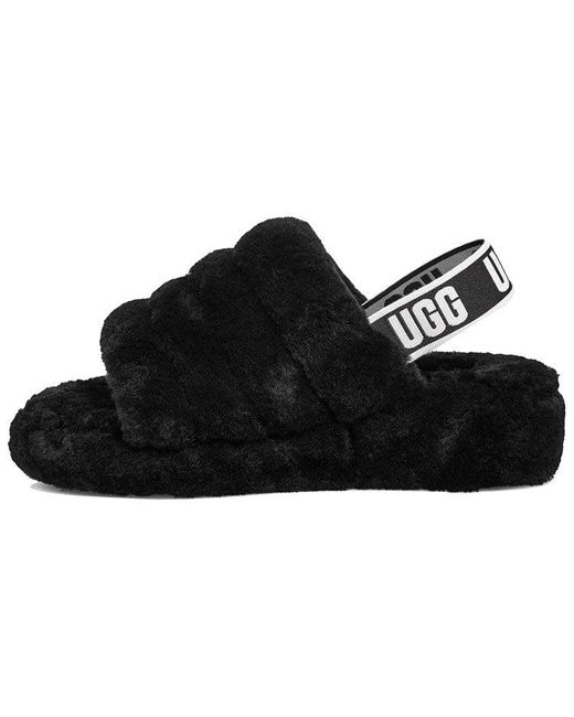 Ugg Black (Wmns) Fluff Yeah Slide Thick Sole Slipper
