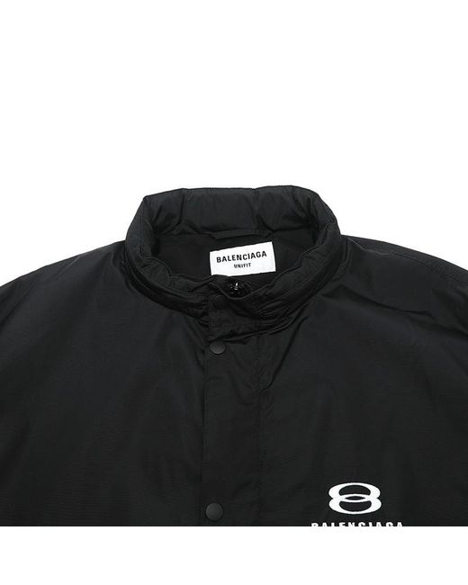 Balenciaga Blue Logo Intarsia Raincoat for men