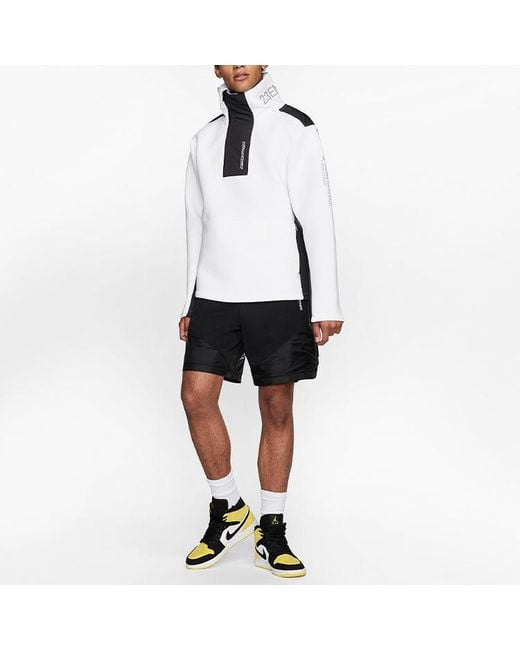 Nike Blue 23 Engineered Stand Collar Knit Contrasting Colors Half Zipper for men