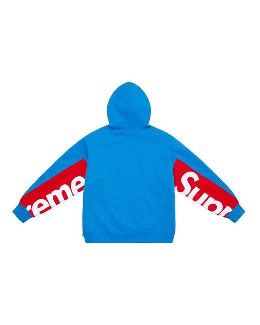 Supreme Cropped Panels Hooded Sweatshirt in Blue for Men | Lyst UK