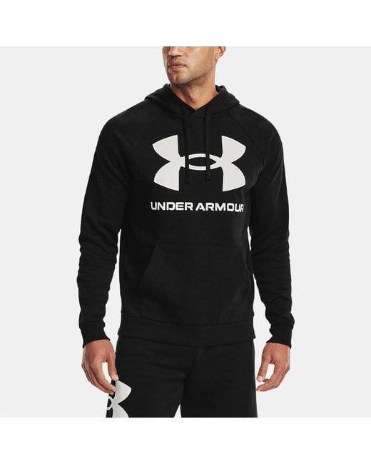 Under Armour Blue Rival Fleece Big Logo Hoodie for men