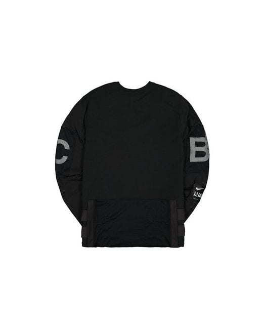 Nike Black Printing Splicing Sports Round Neck Pullover for men