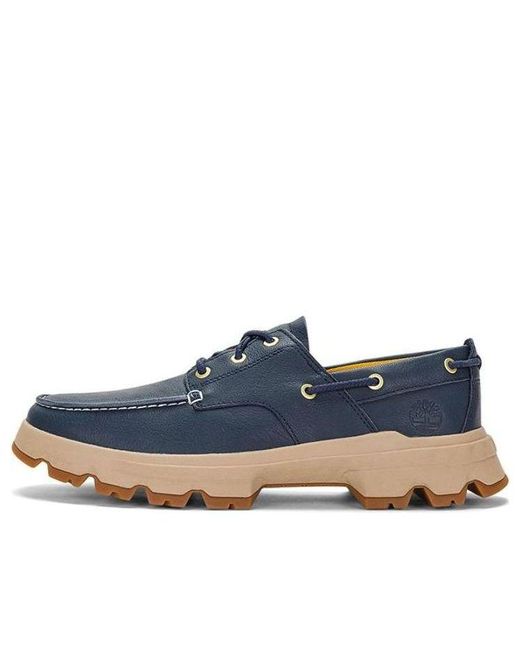 Timberland Blue Greenstride Originals Ultra Leather Boat Shoes for men