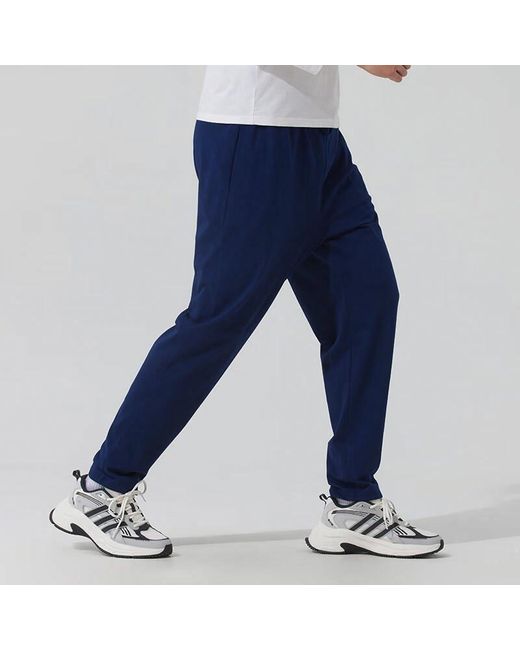 Adidas Blue Essentials Small Logo Single Jersey Pants for men
