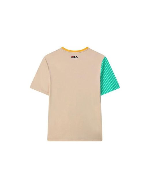 Fila Black Contrast Color Stitching Logo Short Sleeve for men
