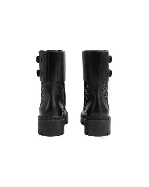 Gucci Black Frances Chevron-quilted Leather Heeled Biker Boots