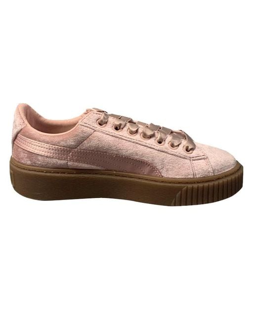 PUMA Pink (Wmns) Suede Platform Skateboarding Shoes