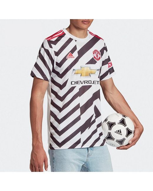 Adidas White Manchester United Away Fan Edition Sports Jersey for men